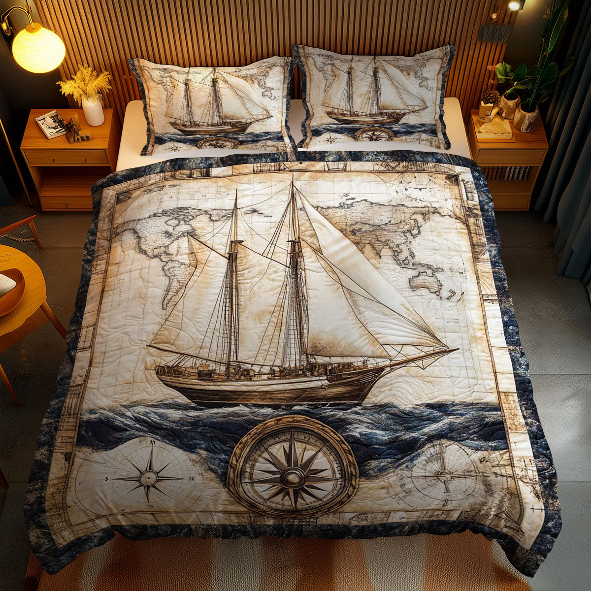 Antique Sailboat WN0602056CL Duvet Cover Set