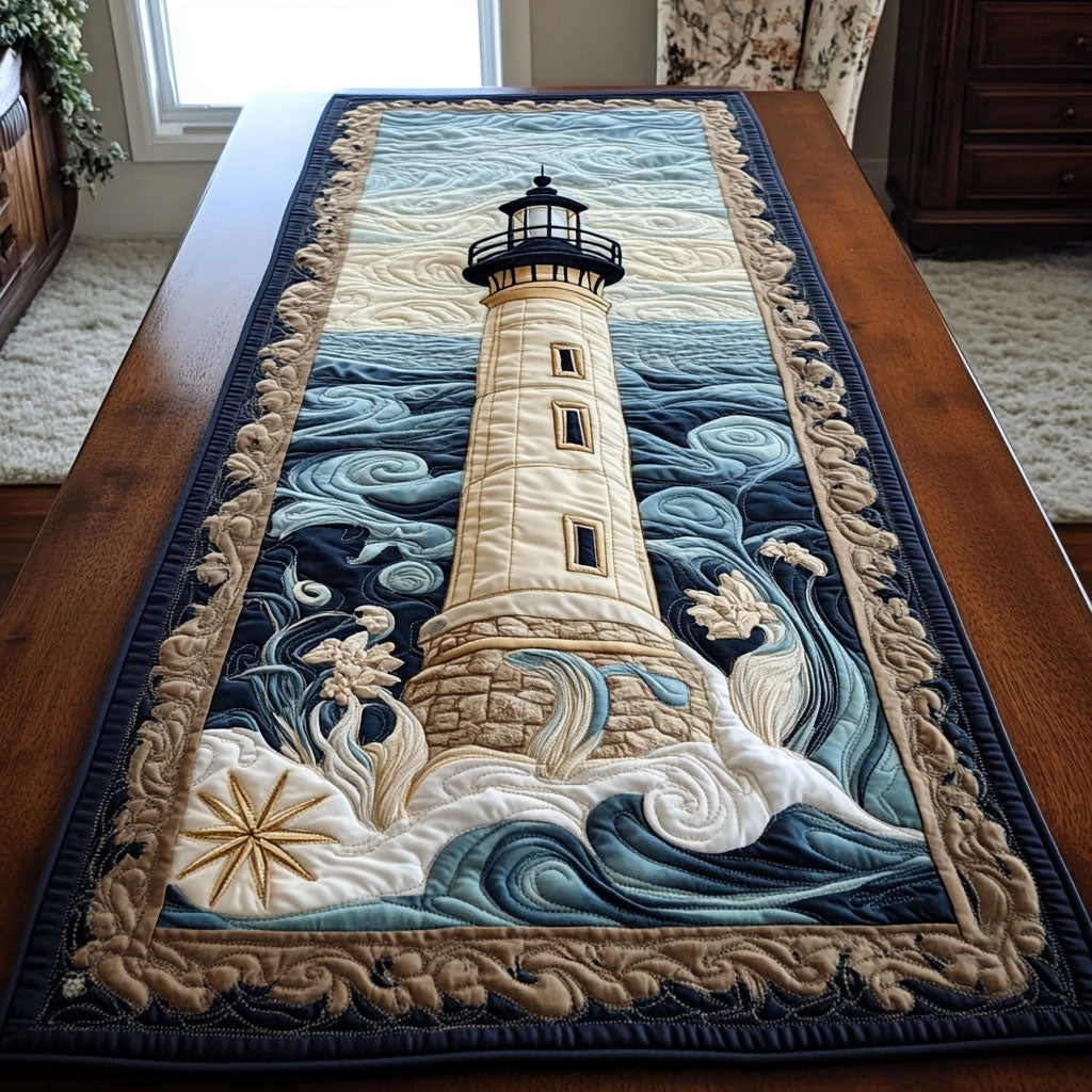 Seafarer Path CP1601064CL Quilted Table Runner