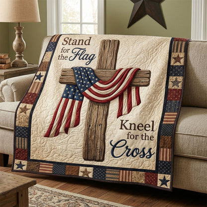 Stand For The Flag Kneel For The Cross WN1004011CL Quilt