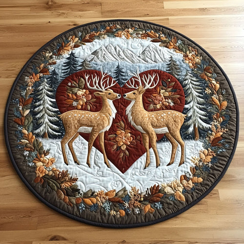 Deer in the Heartland KL1212016CL Quilted Round Mat