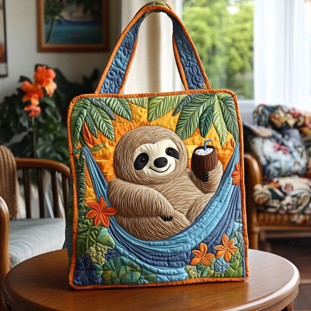 Island Chill Sloth KL1912016CL Quilted Tote Bag