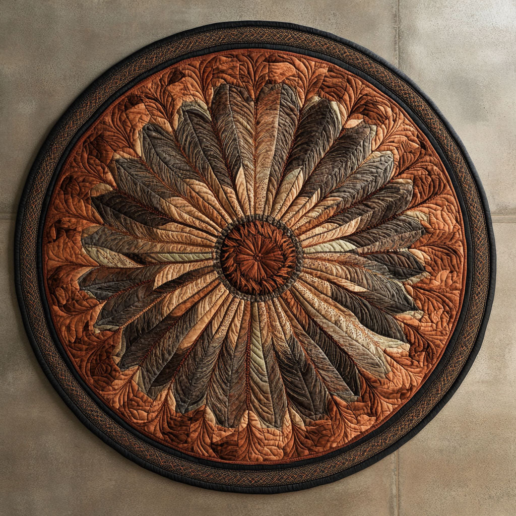 Leaf Song WN0707091CL Quilted Round Mat