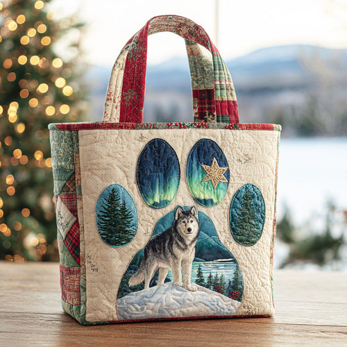 Snowy Husky CW0611049CL Quilted Tote Bag