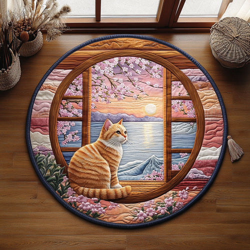 Whiskers At Dusk WJ2705050CL Quilted Round Mat