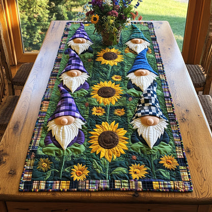 Sunflower Gnome WJ1005030CL Quilted Table Runner