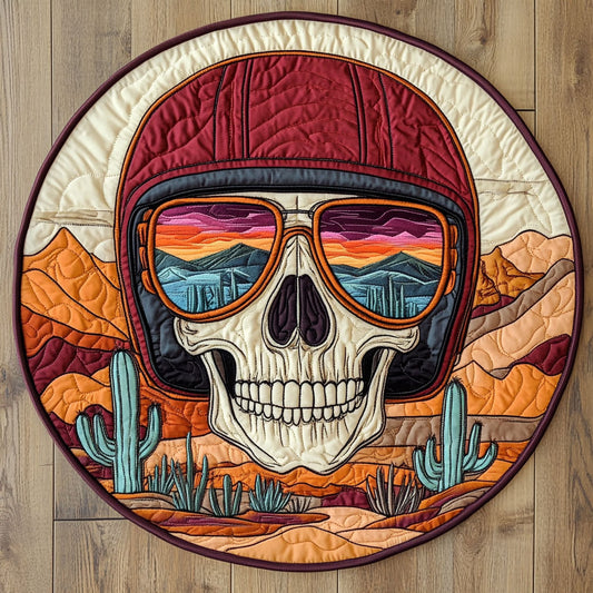 Biker’s Horizon Skull WN0908005CL Quilted Round Mat