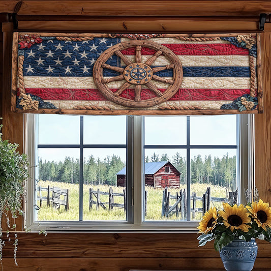 Ship Wheel Ocean WN0906093CL Quilted Valance