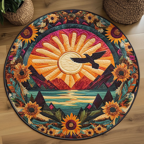Sacred Sun WJ3006040CL Quilted Round Mat