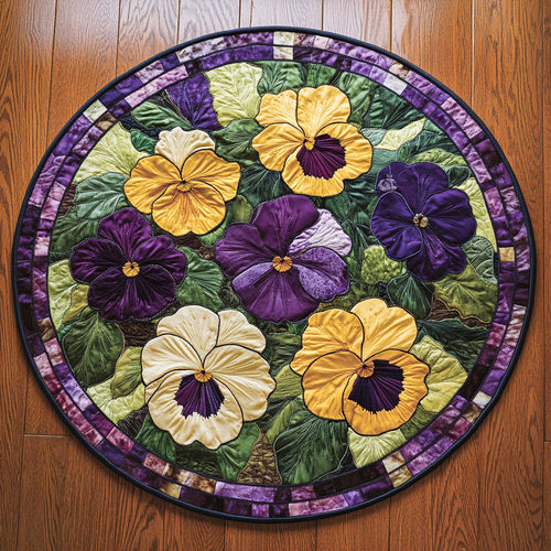 Pansy Vivid WN0206034CL Quilted Round Mat