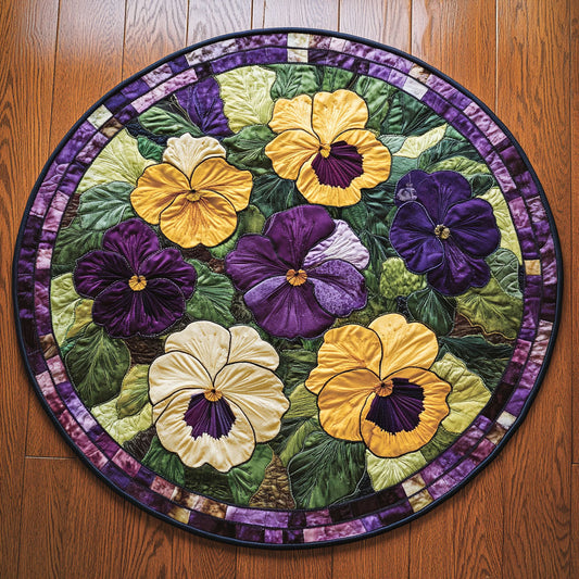 Pansy Vivid WN0206034CL Quilted Round Mat