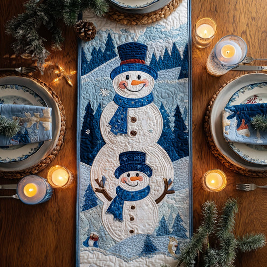 Joyful Snowmen XR1011024CL Quilted Table Runner