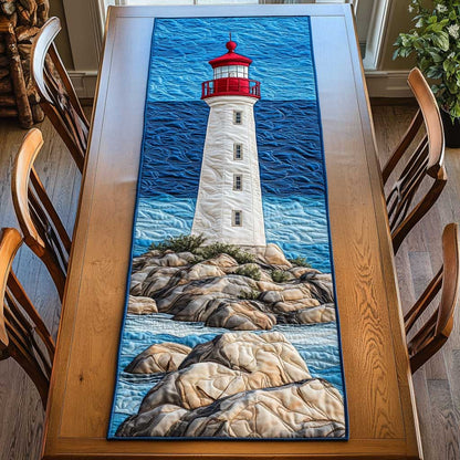 Lighthouse Serenity WN2503094CL Quilted Table Runner