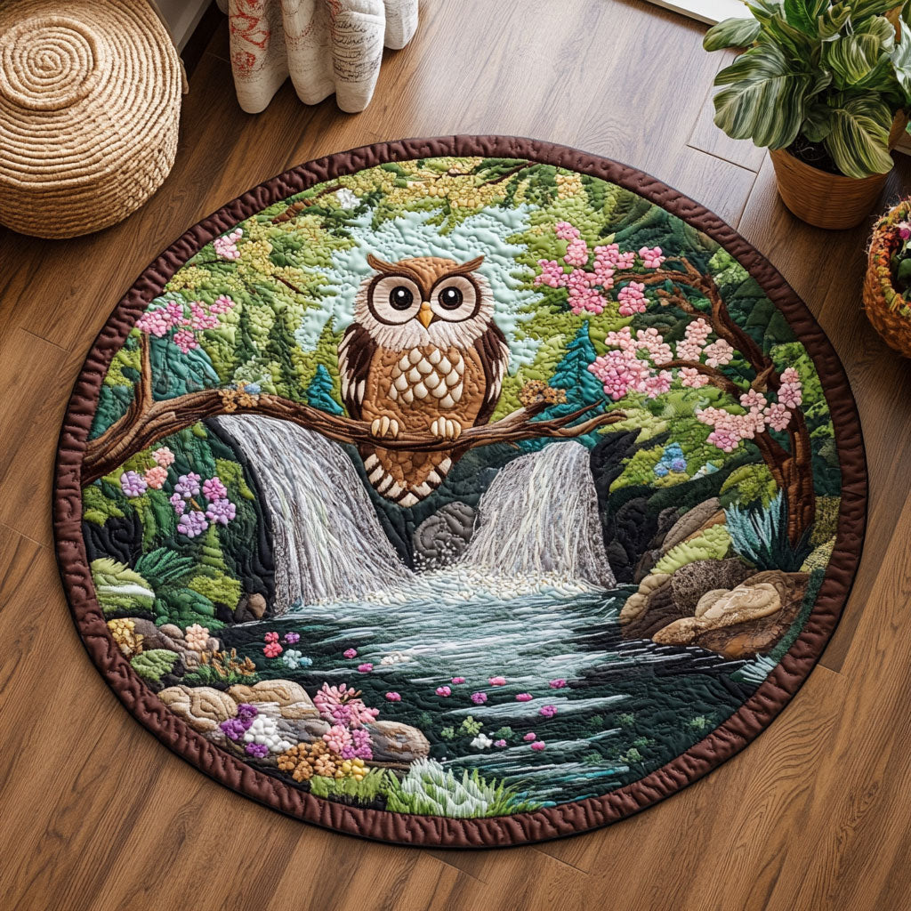 Spring Owl WJ1905044CL Quilted Round Mat