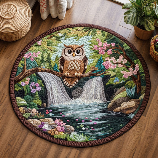 Spring Owl WJ1905044CL Quilted Round Mat
