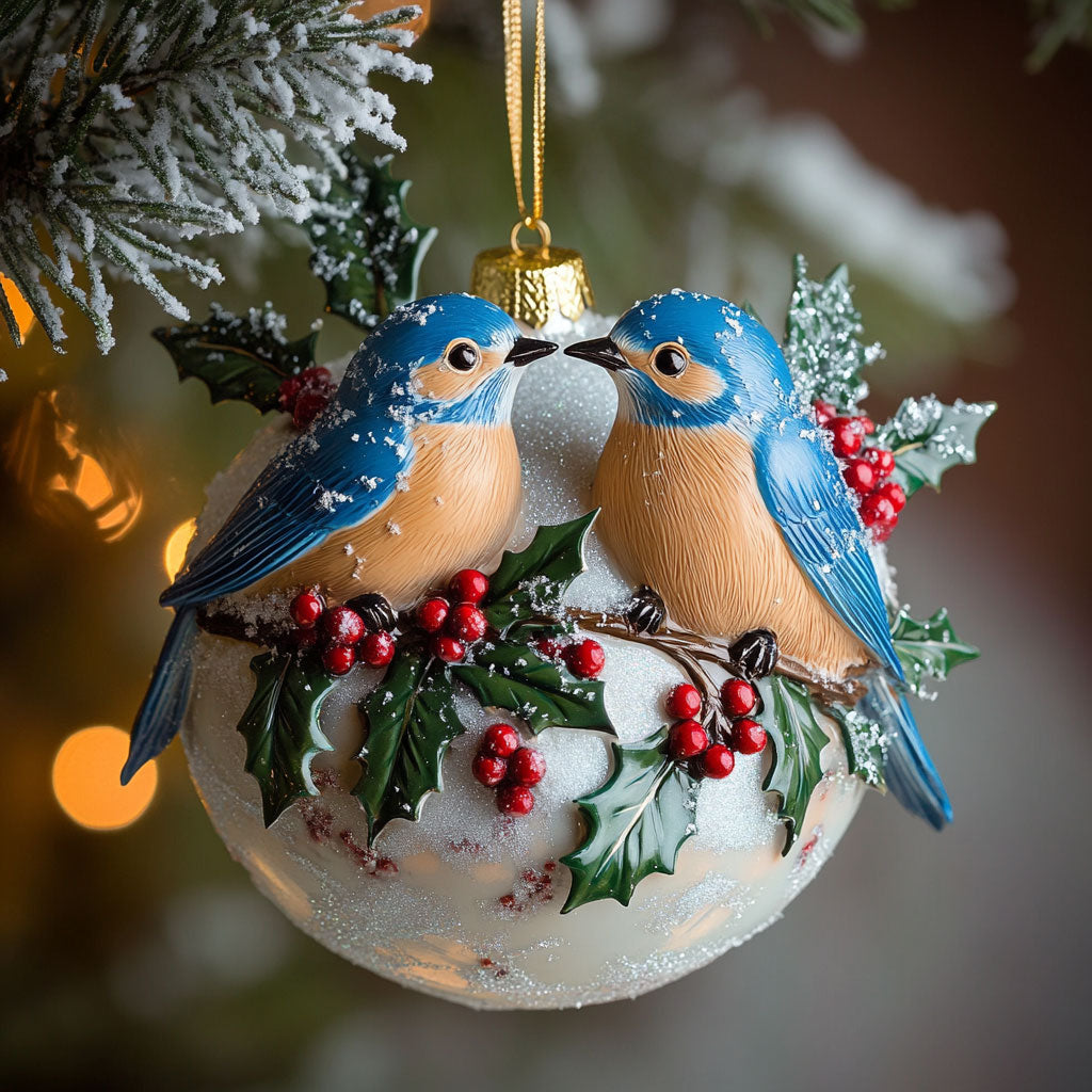Dreamy Snow Bluebird WN2710015CL Christmas Ornament