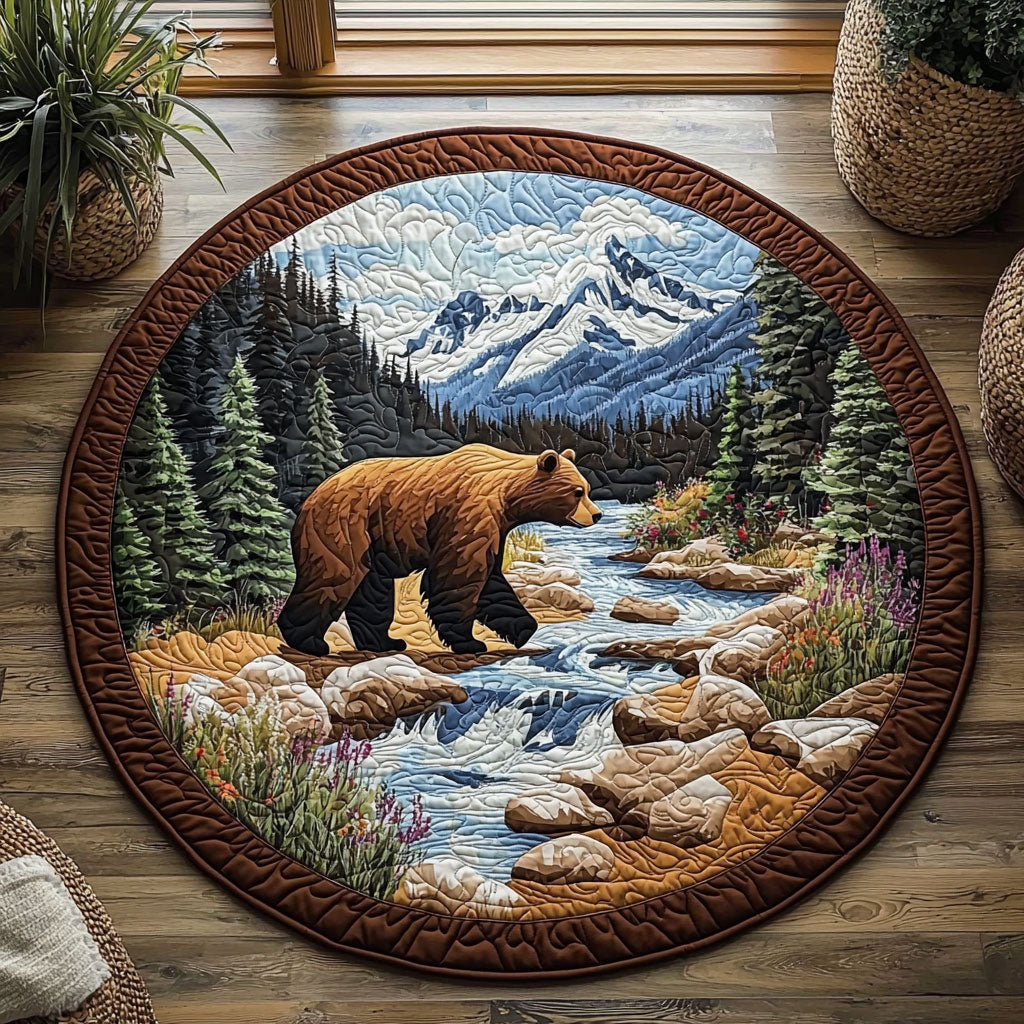 Strolling Bear QA1012022CL Quilted Round Mat