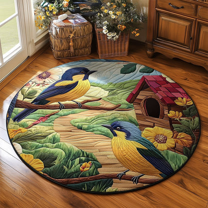 Countryside Birdhouse WJ1904051CL Quilted Round Mat