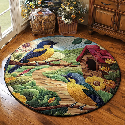 Countryside Birdhouse WJ1904051CL Quilted Round Mat