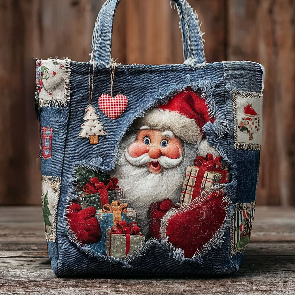 Cheerful Santa WN0801013CL Quilted Tote Bag