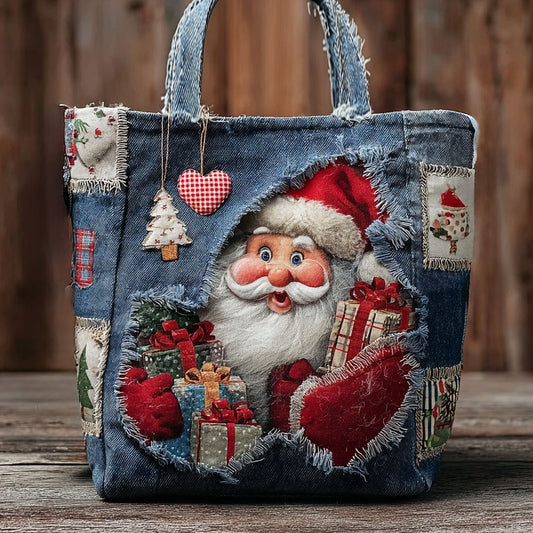 Cheerful Santa WN0801013CL Quilted Tote Bag