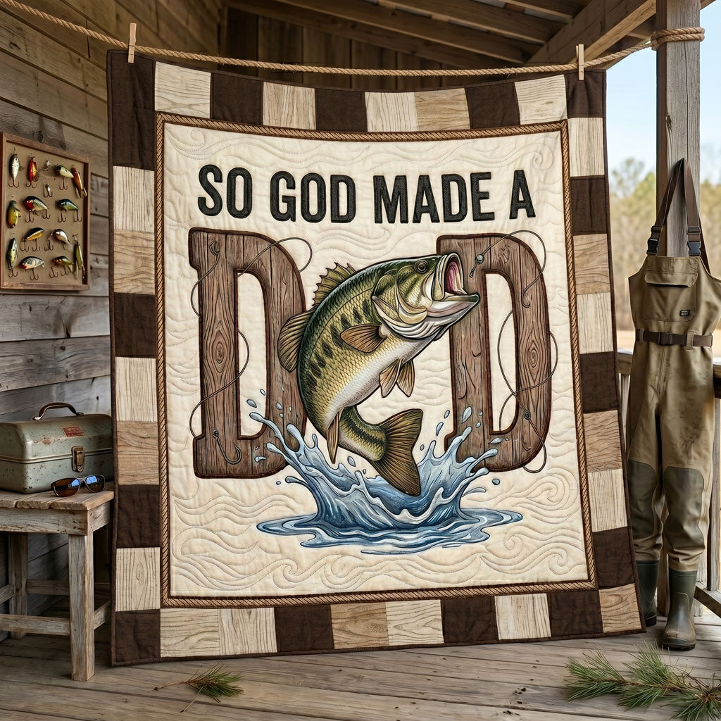 So God Made A Fishing Dad WN1606014CL Quilt