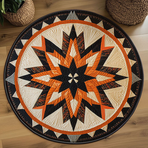 Radiant Mandala Star WN1009026CL Quilted Round Mat