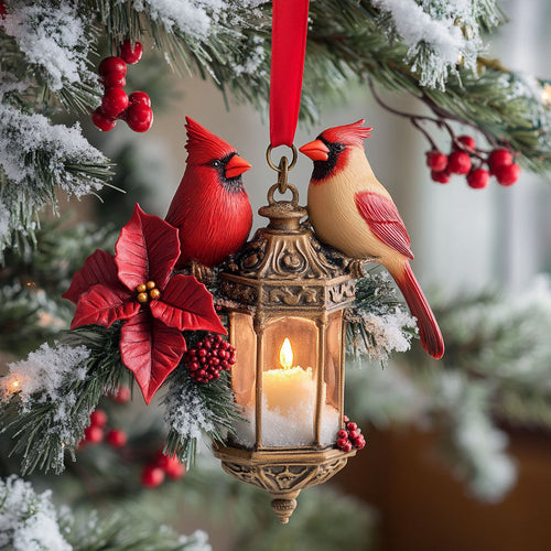 Cardinal Warm Lantern CW1410017CL Christmas Ornament