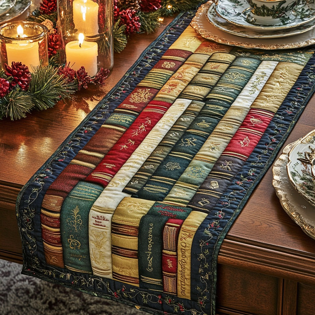 Book Lovers XR1011042CL Quilted Table Runner
