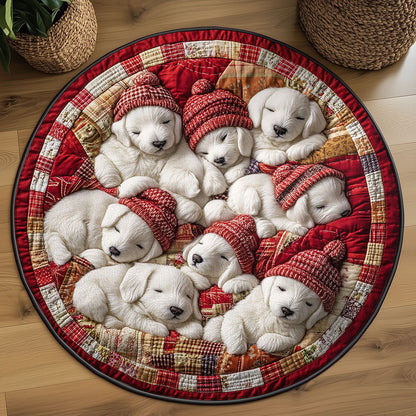 Velvet Bichon Frise WN0907073CL Quilted Round Mat