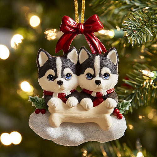Husky Duo CP0312126CL Christmas Ornament