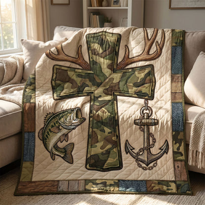 Faith And Outdoors Camo Cross WN1004005CL Quilt