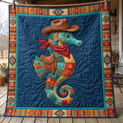 Rustic Coastal Cowboy Seahorse WN2404012CL Quilt