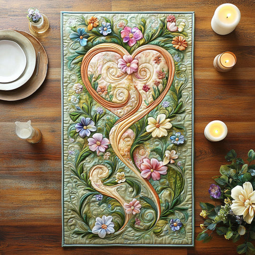 Love Garden Flower CW1401123CL Quilted Table Runner