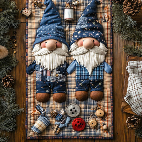 Rustic Gnome Cozies WN1406045CL Quilted Table Runner
