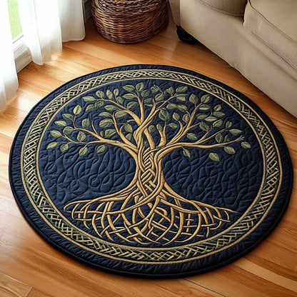 Sacred Tree Of Life WN1403050CL Quilted Round Mat