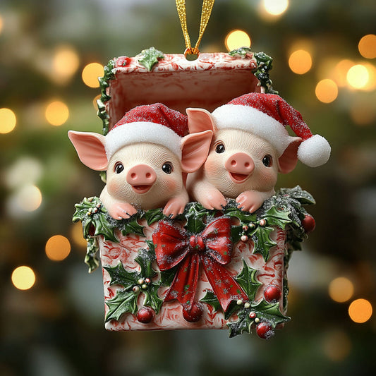 Cozy Pig Christmas WN2611021CL Christmas Ornament