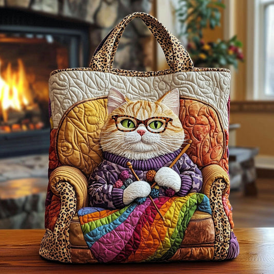 Knitting Cat KL1912008CL Quilted Tote Bag