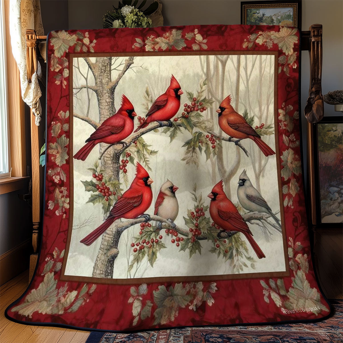 Yuletide Cardinal WN2002068CL Quilt