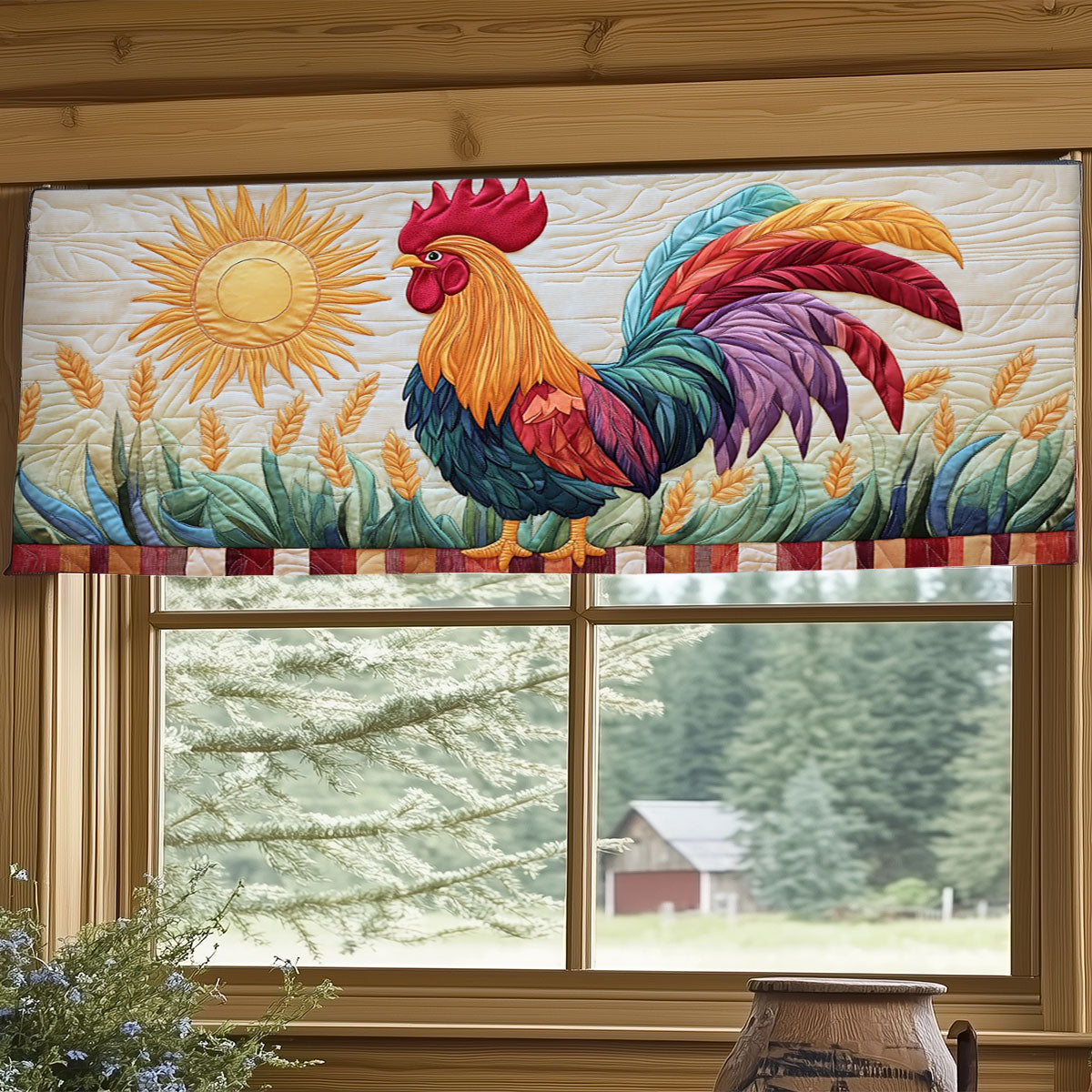Sunrise Chicken WJ0306023CL Quilted Valance