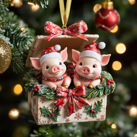 Christmas Pig Gifts XR1810023CL Christmas Ornament
