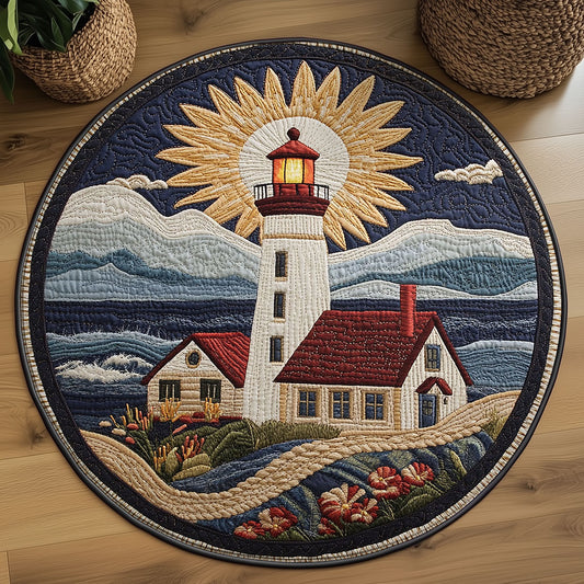 Blazing Lighthouse WN0408002CL Quilted Round Mat