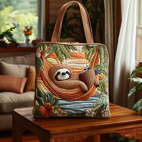 Island Chill Sloth KL1912015CL Quilted Tote Bag