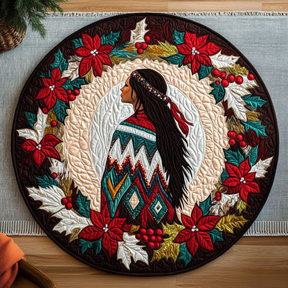 Native Holiday Harmony KL1012027CL Quilted Round Mat
