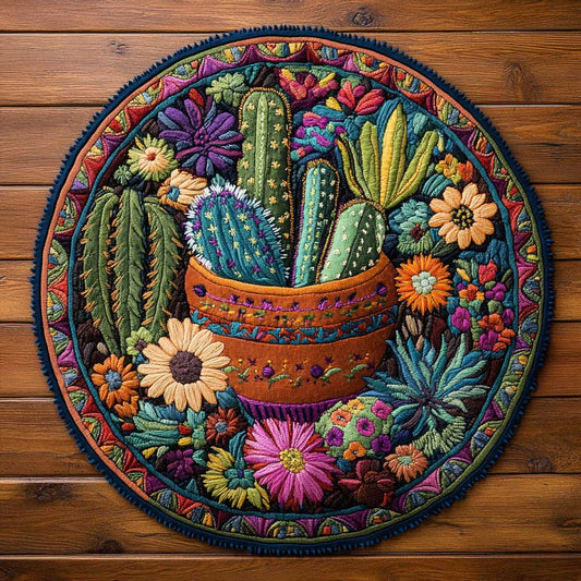Cactus Soul WN0505036CL Quilted Round Mat