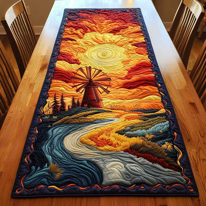 Whirling Windmill WN2304047CL Quilted Table Runner