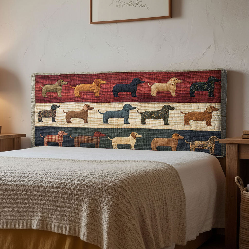 Rustic Dachshund WN0601071CL Quilted Headboard Slipcover