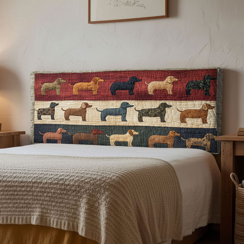 Rustic Dachshund WN0601071CL Quilted Headboard Slipcover