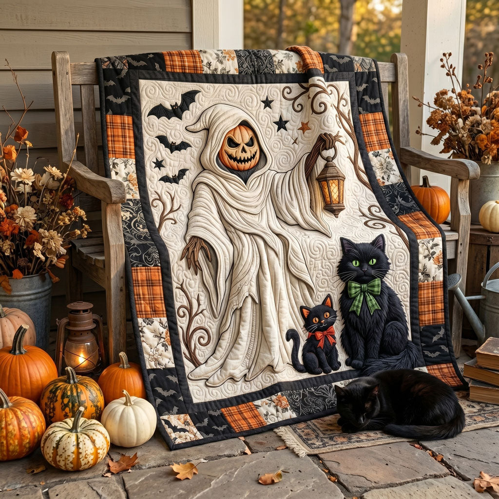 Spooky Lantern Ghost Cat WN0905022CL Quilt