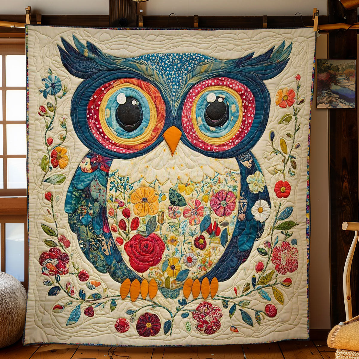 Floral Owl Harmony WN2101003CL Quilt