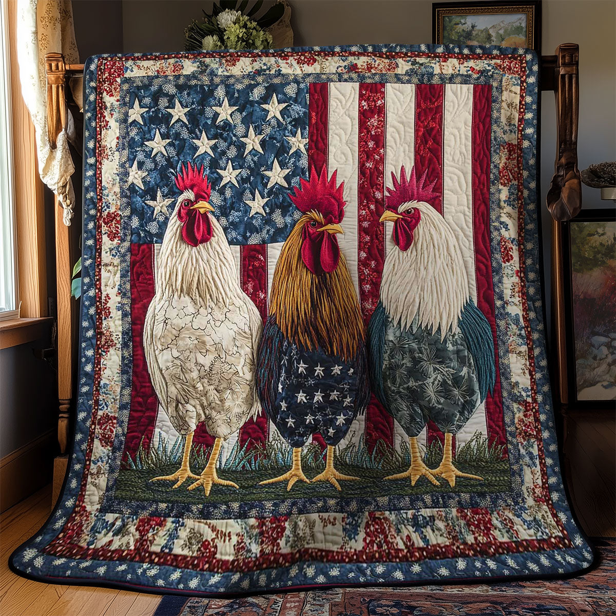 Liberty Rooster WN1002031CL Quilt